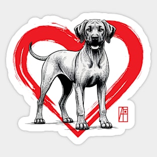 I Love My Rhodesian Ridgeback - I Love my dog - Brave dog Sticker